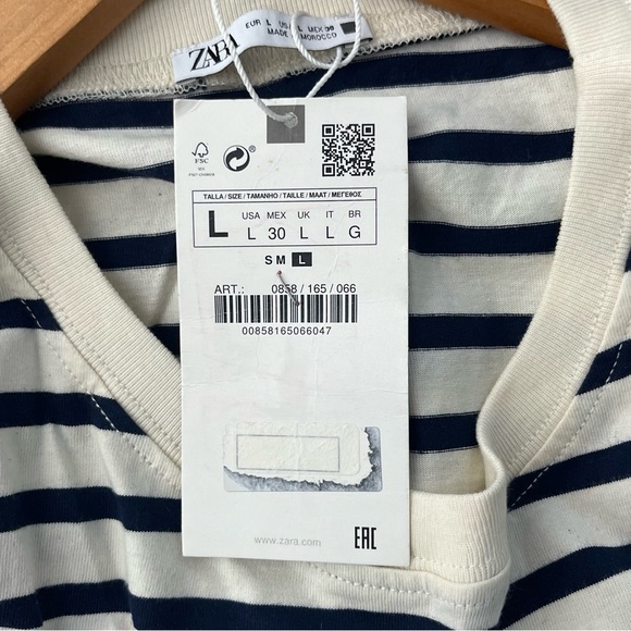 Zara Striped Peplum Top C - Picture 6 of 9